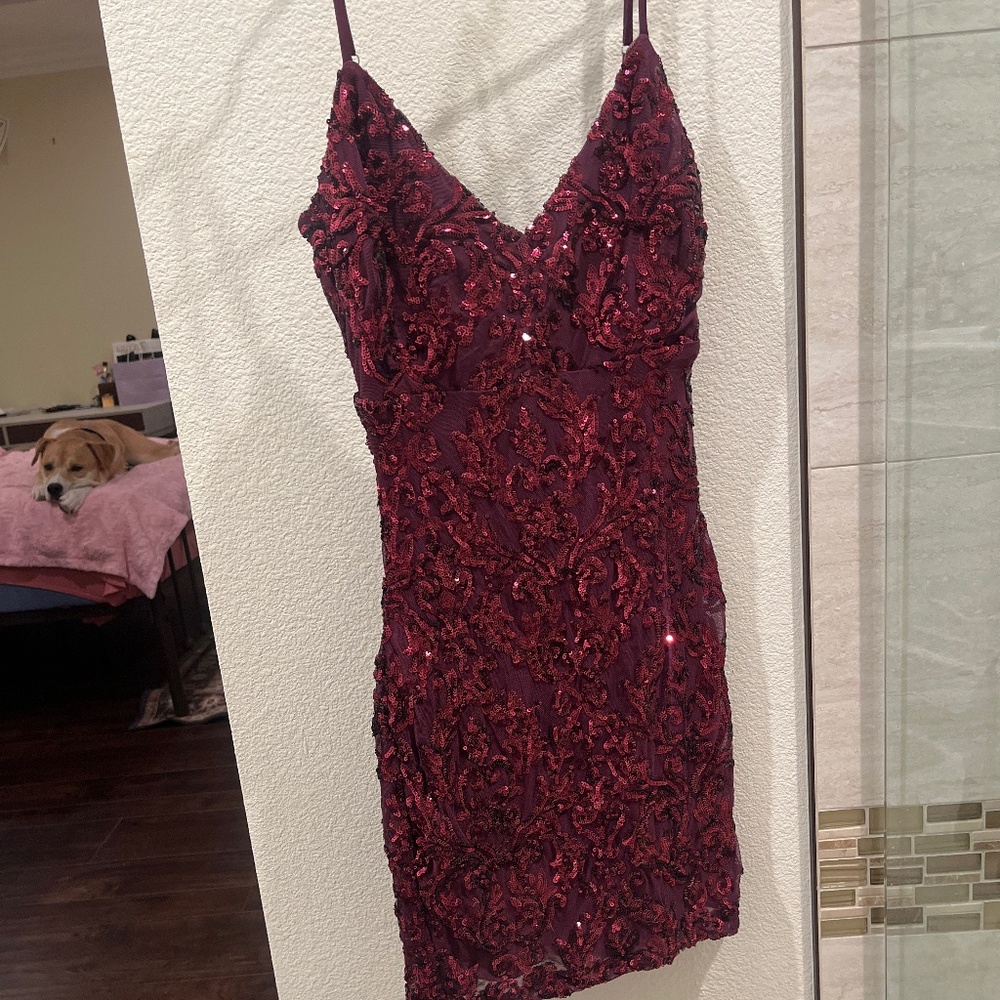 Purple Sequined Party Dress